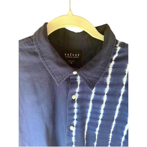 Velvet Graham & Spencer Tie-Dye Linen Button T-Shirt, M - Picture 3 of 5